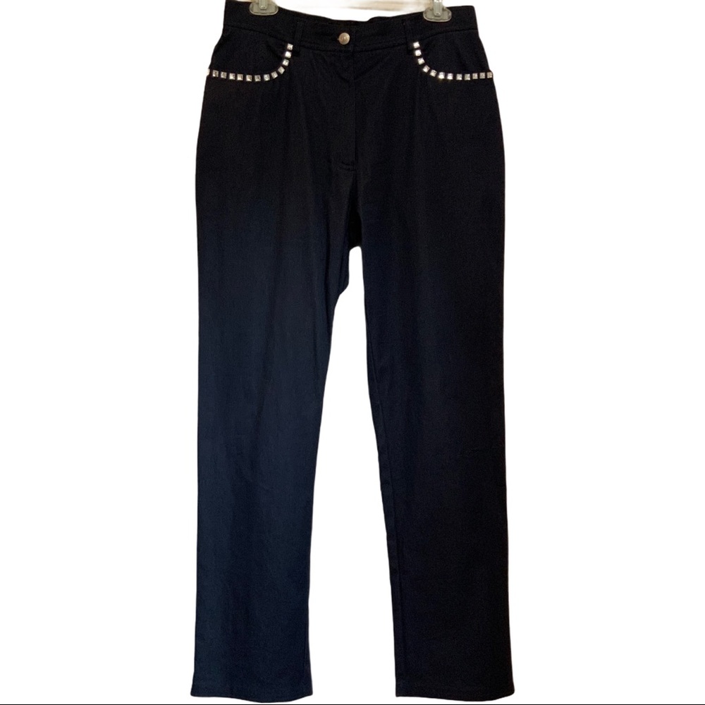 Votre Nom Dark Rinse Rhinestone Jeans sz 40=8 Perfect!